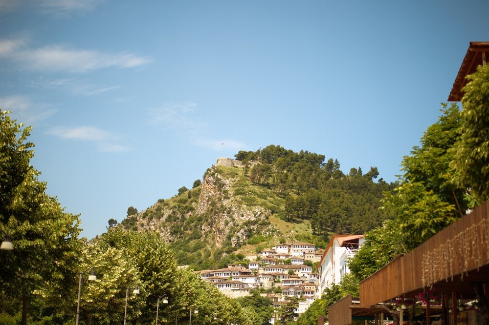 Historic city of Berat in Albania, World Heritage Site by UNESCO view from city center