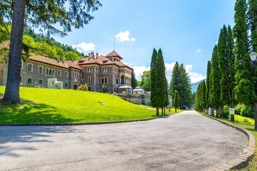 Romanian Castle - Cantacuzino castle entrance. Located in Busteni, Romania