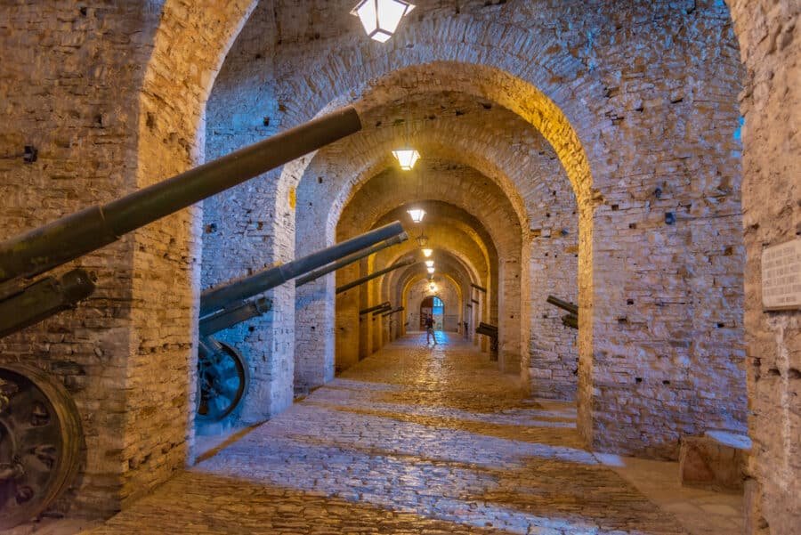 Corridor inside of Gjirokaster castle 