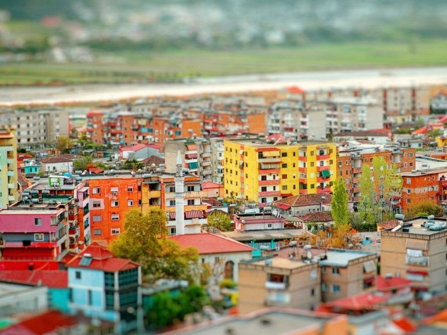 Panel Houses in Berat City ALBANIA