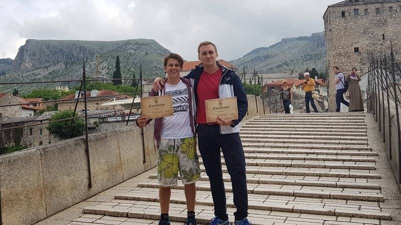 Stari Most bridge jump certificate