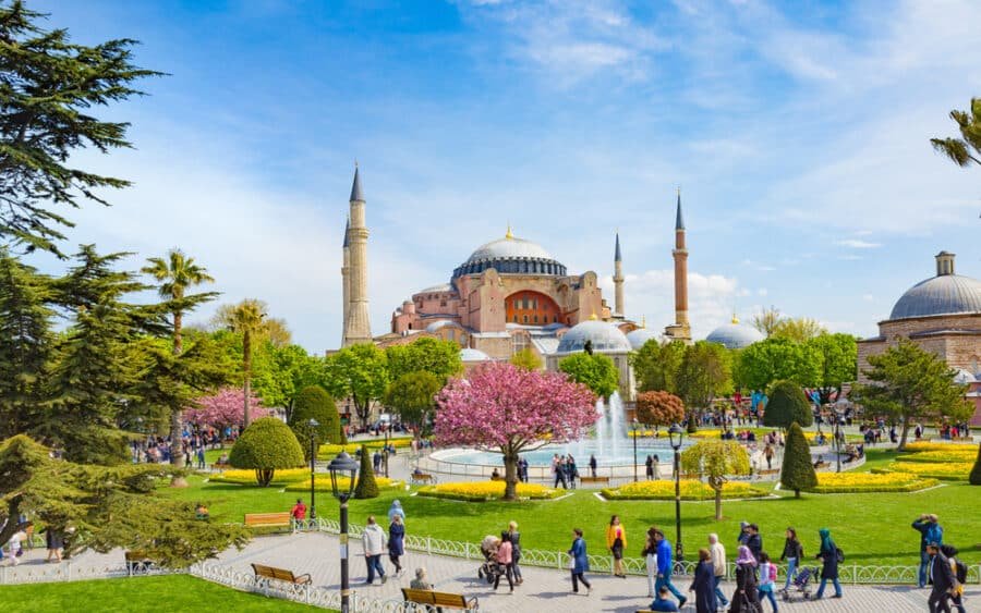 Is Istanbul safe? - Aerial view square near Hagia Sophia in Istanbul