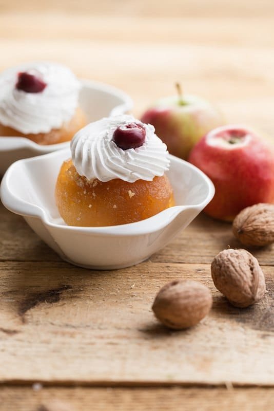 Walnut stuffed apples or tufahije - Bosnian Dessert